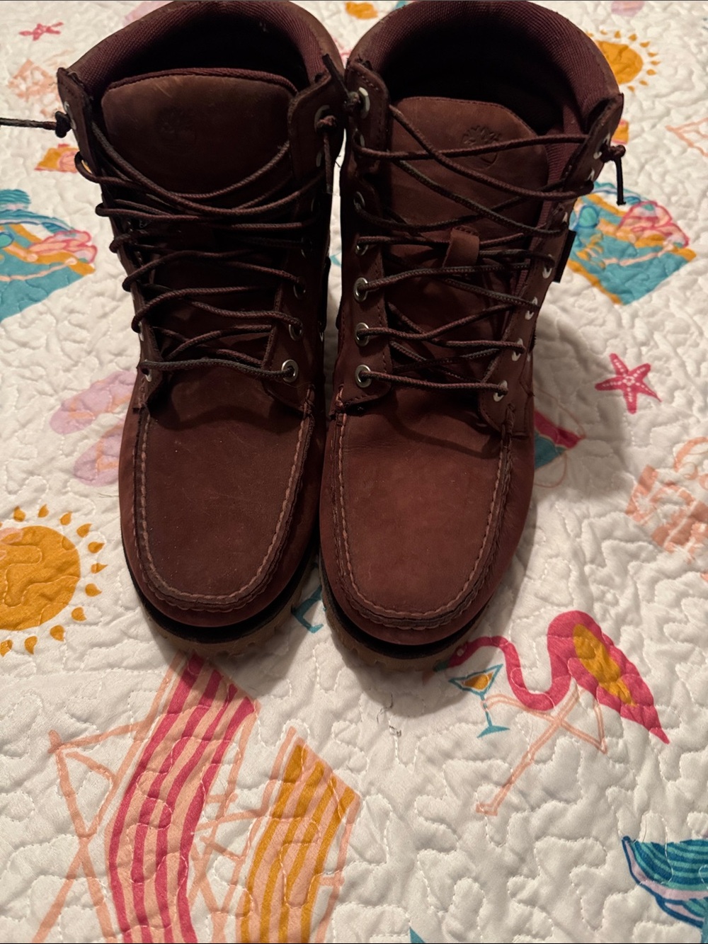 NWOT Timberland Men's Maroon Lace-Up Leather Boots